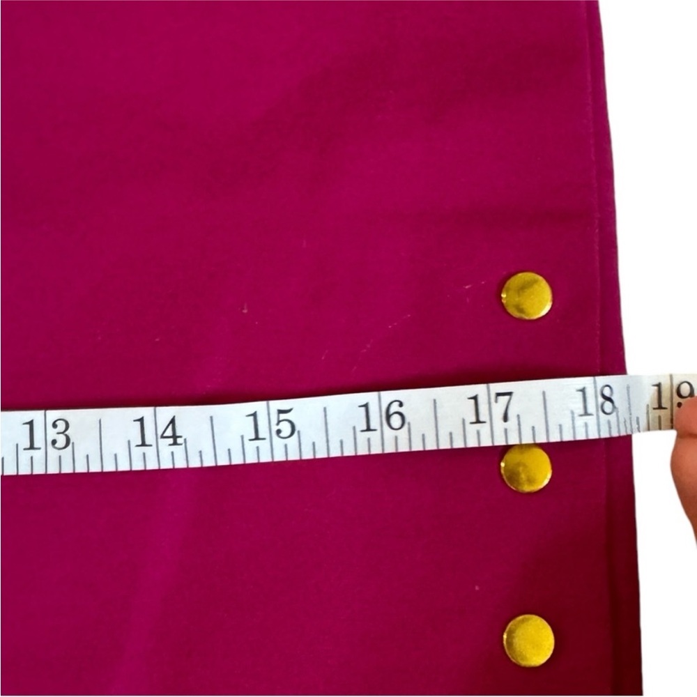 Worthington Pink Skirt Gold Snap Button Slit 10P Magenta Petite - Picture 8 of 11